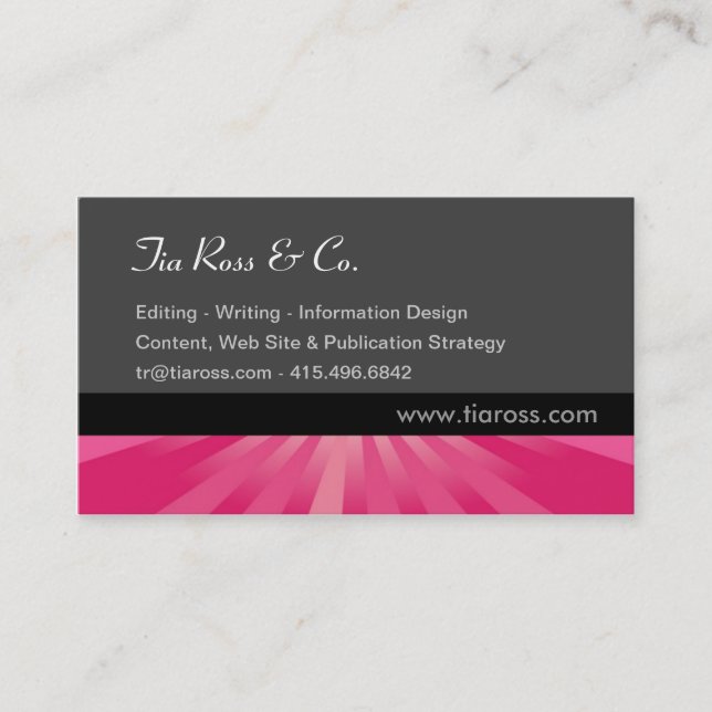 Glow Series - Pink Business Card (Front)