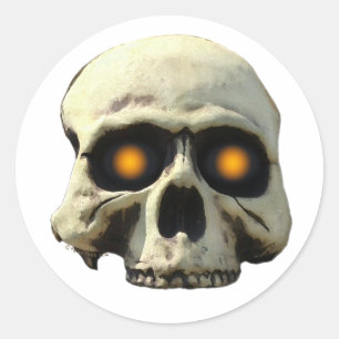 Glow Skull Classic Round Sticker