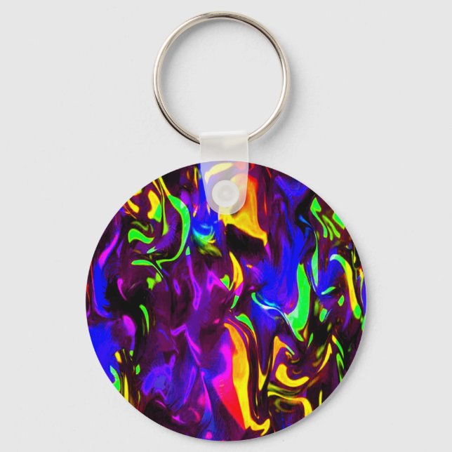 Glow Stick Rave Fire Stick Rainbow Keychain (Front)