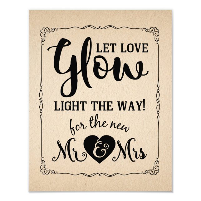 glow stick send off for wedding or party photo print (Front)