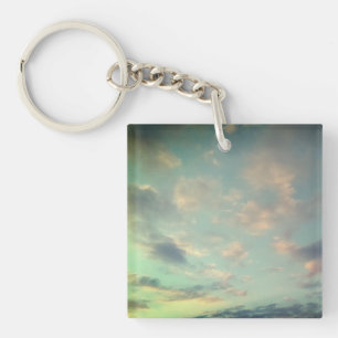 Glow to the pink clouds keychain