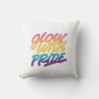 Glow with pride throw pillow