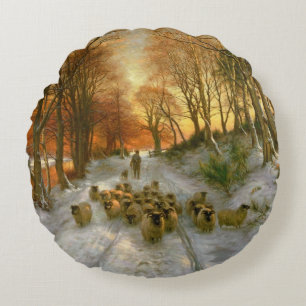 Glowed with Tints of Evening Hours Round Pillow