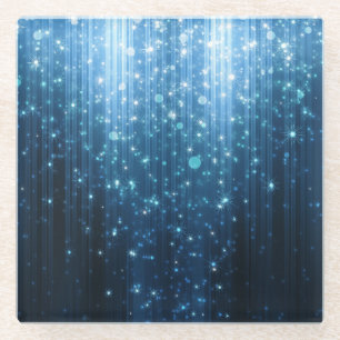 Glowing Abstract: Illuminated Background Art. Glass Coaster