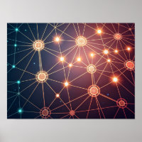 Glowing Abstract Neural Network