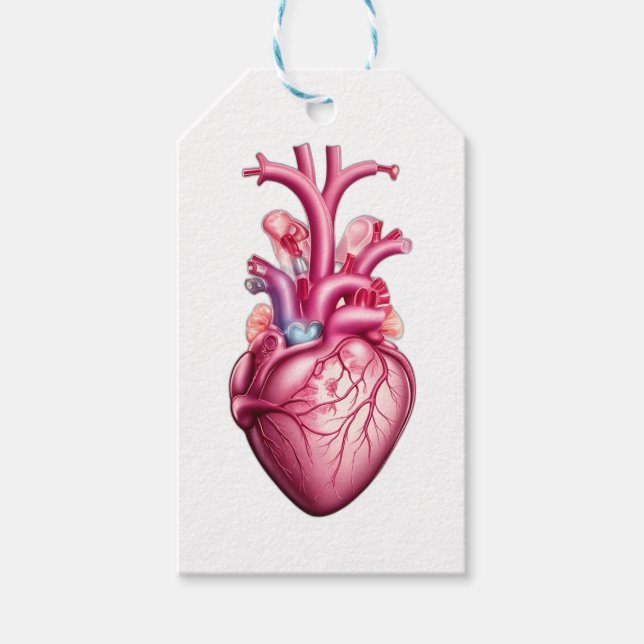 glowing anatomical heart  gift tags (Front)