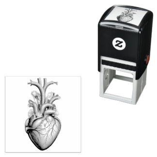 glowing anatomical heart self-inking stamp