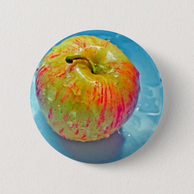 Glowing Apple 2 Inch Round Button (Front)
