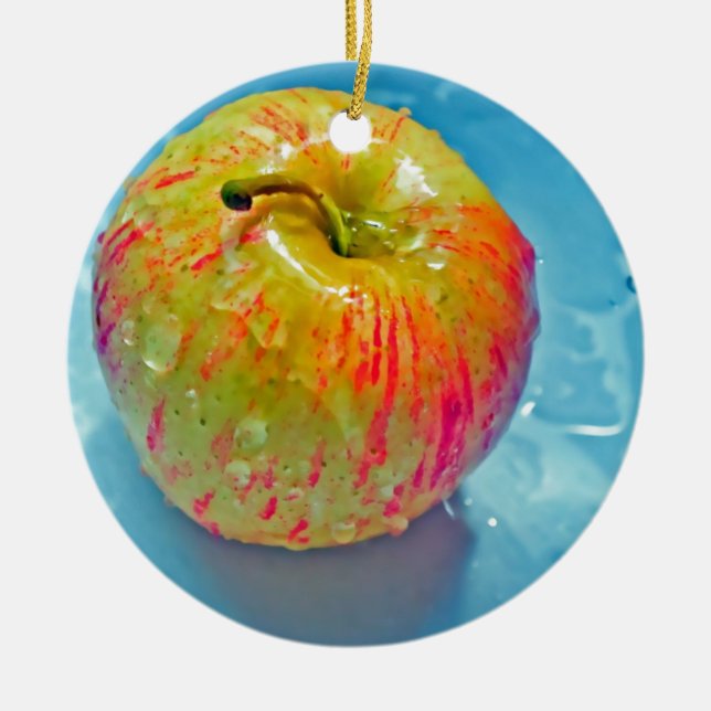 Glowing Apple Ceramic Ornament (Front)