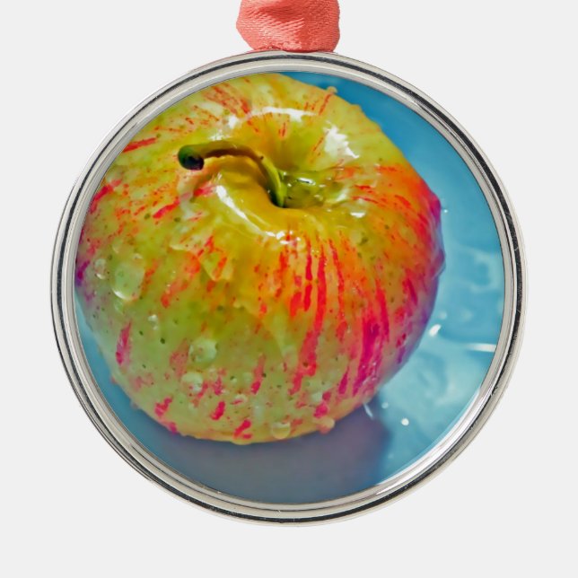 Glowing Apple Metal Ornament (Front)