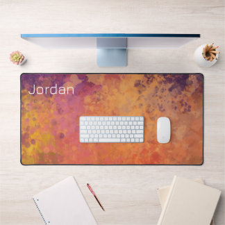 Glowing Autumn Branch Watercolor Desk Mat