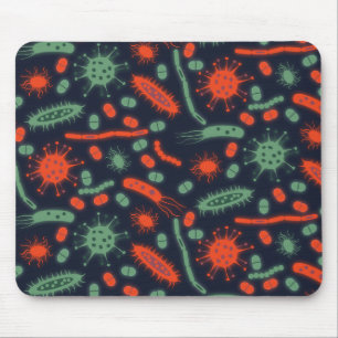 Glowing Bacteria Microorganism green red Mouse Pad