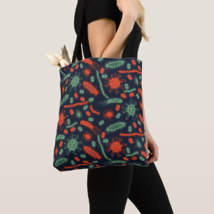 Glowing Bacteria Microorganism green red Tote Bag