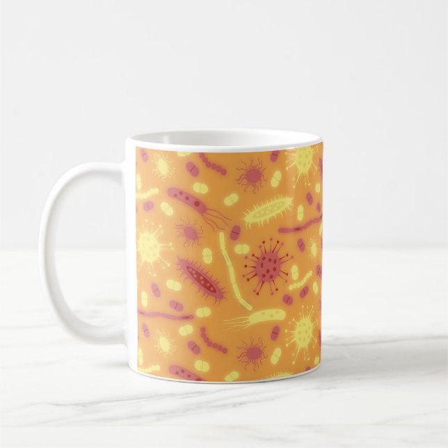 Glowing Bacteria Microorganism orange Coffee Mug (Left)
