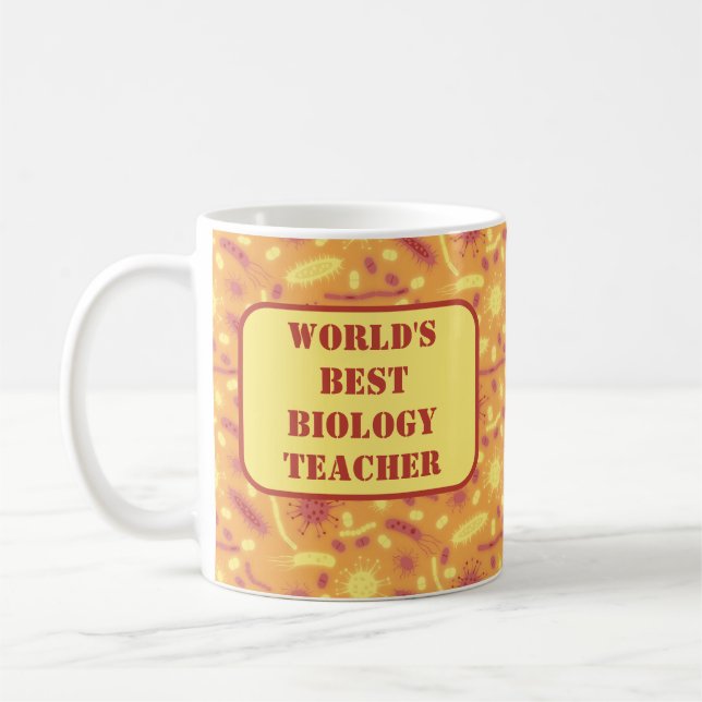 Glowing Bacteria Microorganism orange Coffee Mug (Left)
