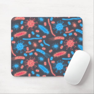 Glowing Bacteria Microorganism pink blue Mouse Pad
