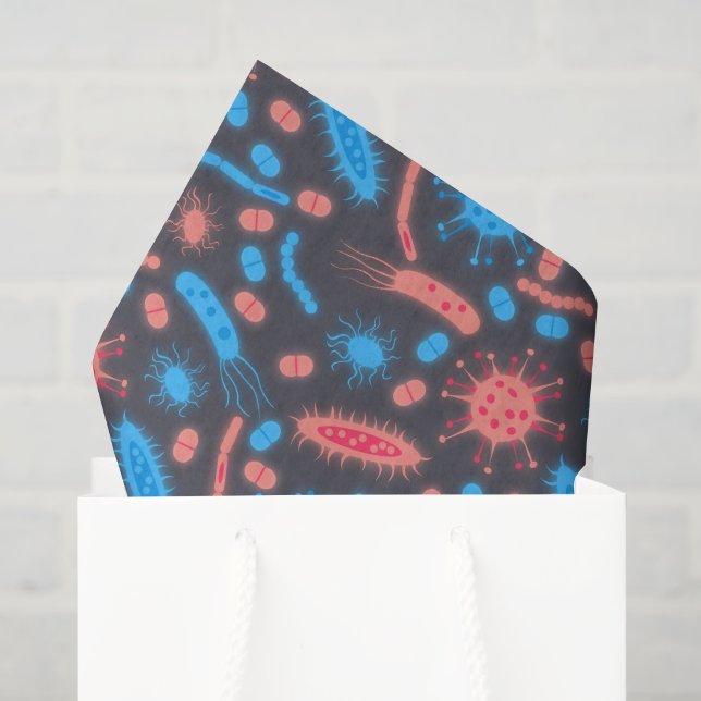 Glowing Bacteria Microorganism pink blue Tissue Paper (Gift Bag)