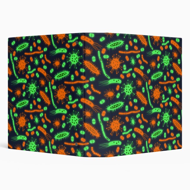 Glowing Bacteria Microorganism toxic orange green Binder (Background)
