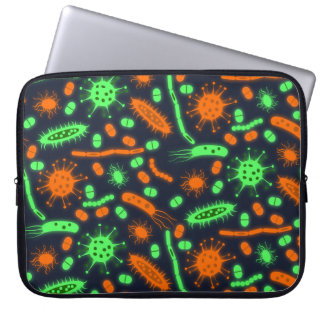 Glowing Bacteria Microorganism toxic orange green Laptop Sleeve