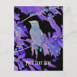 Glowing Bird On Branch Customizable Postcard