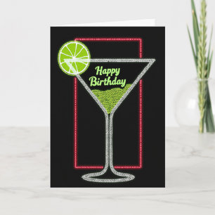 Glowing Birthday Cocktail Card
