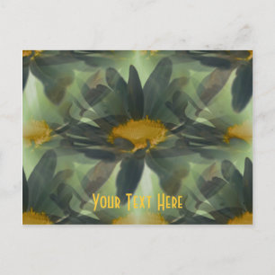 Glowing Black Daisies Floral Customizable Postcard