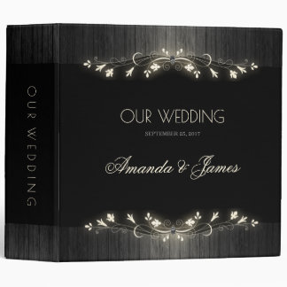 Glowing black & white wedding planner hhn02 binder