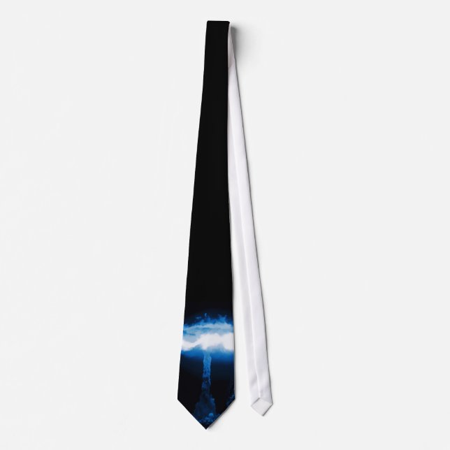 Glowing Blue Atom Bomb Tie (Front)