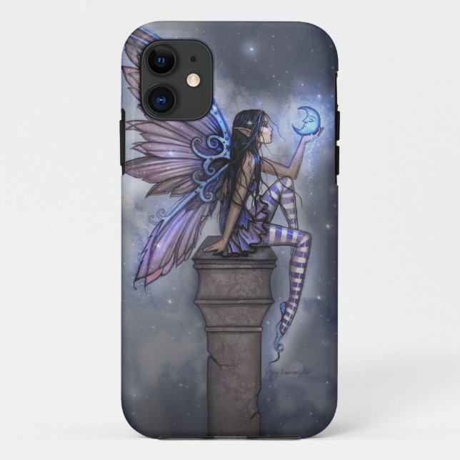 Glowing Blue Fairy and Blue Moon iPhone 5 Case (Back)