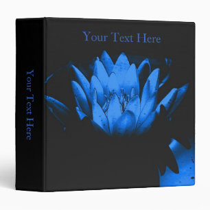 Glowing Blue Lotus Lily Floral Art Personalized Binder