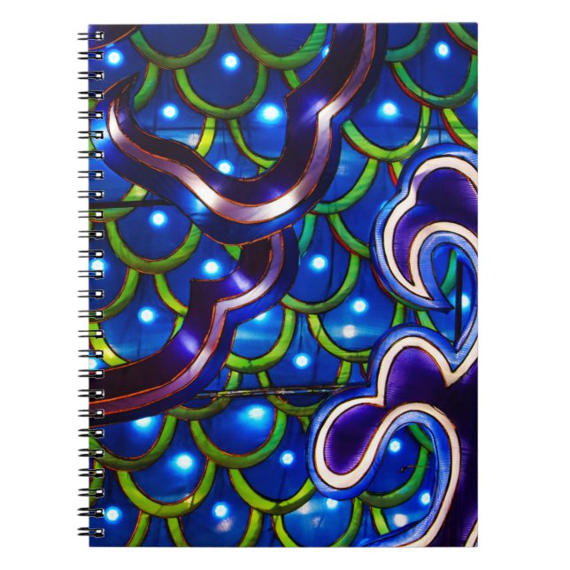 Glowing Blue Scales  Notebook (Front)