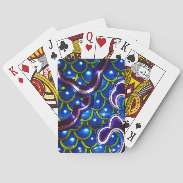Glowing Blue Scales  Playing Cards (Back)