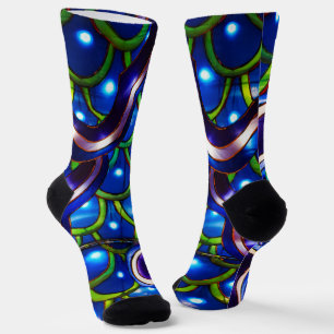 Glowing Blue Scales Socks