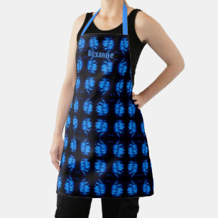 Glowing Blue Water Lily Lotus Flower Personalized Apron