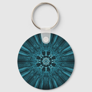 Glowing Blue Winter Snowflake Keychain