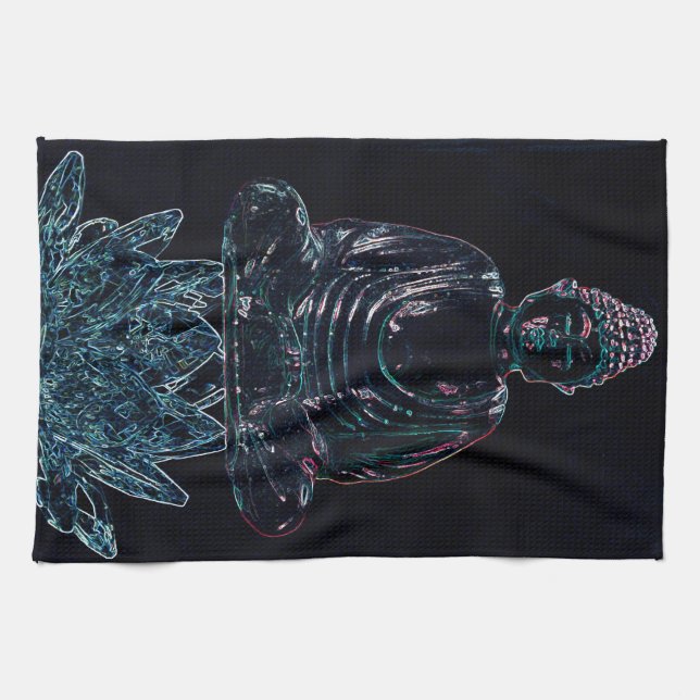 Glowing Buddha Kitchen Towel (Horizontal)