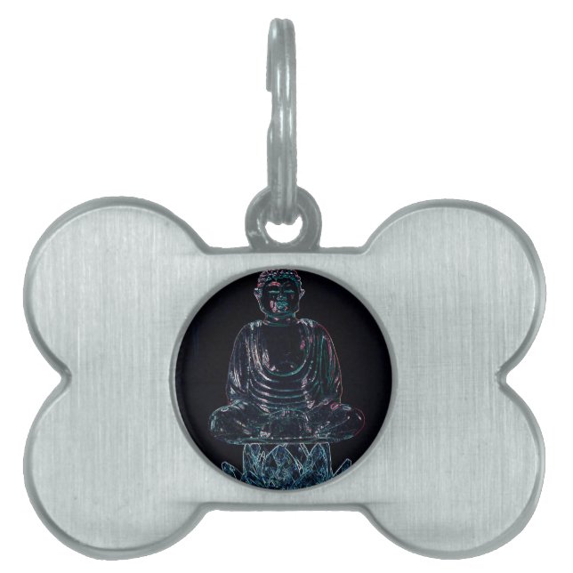 Glowing Buddha Pet Name Tag (Front)