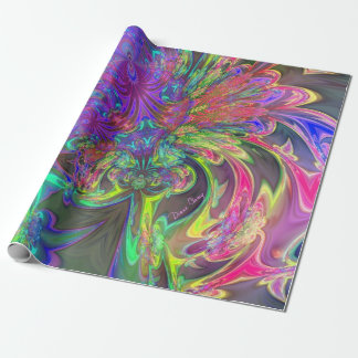 Glowing Burst of Colour, Abstract Teal Violet Deva Wrapping Paper
