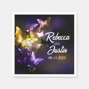 Glowing Butterflies Neon Boho Napkins
