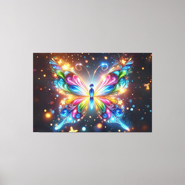 Glowing Butterfly Canvas Print (Front)