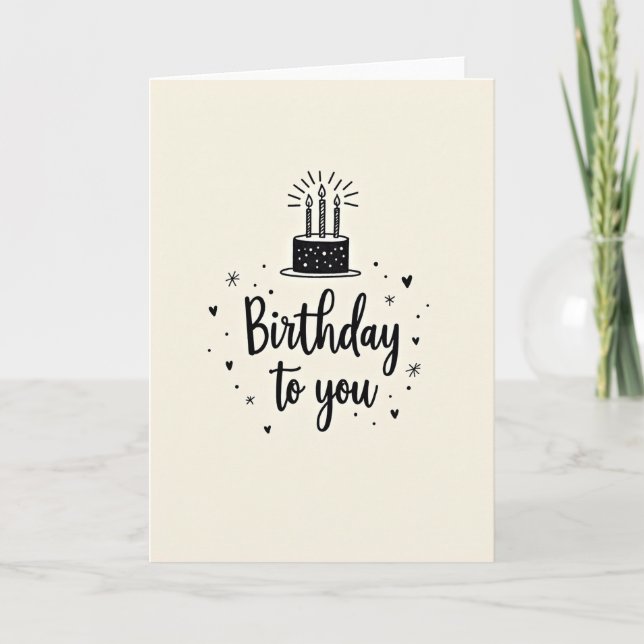 Glowing Cake Birthday Card (Front)