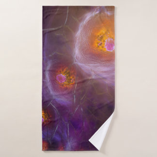 Glowing Cellular Network Abstract Art Bath Towel