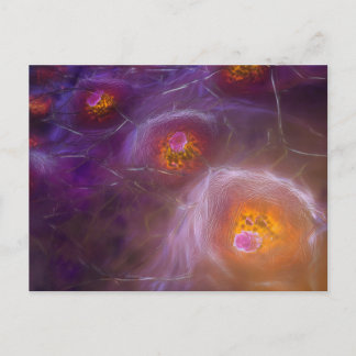 Glowing Cellular Network Abstract Art Holiday Postcard