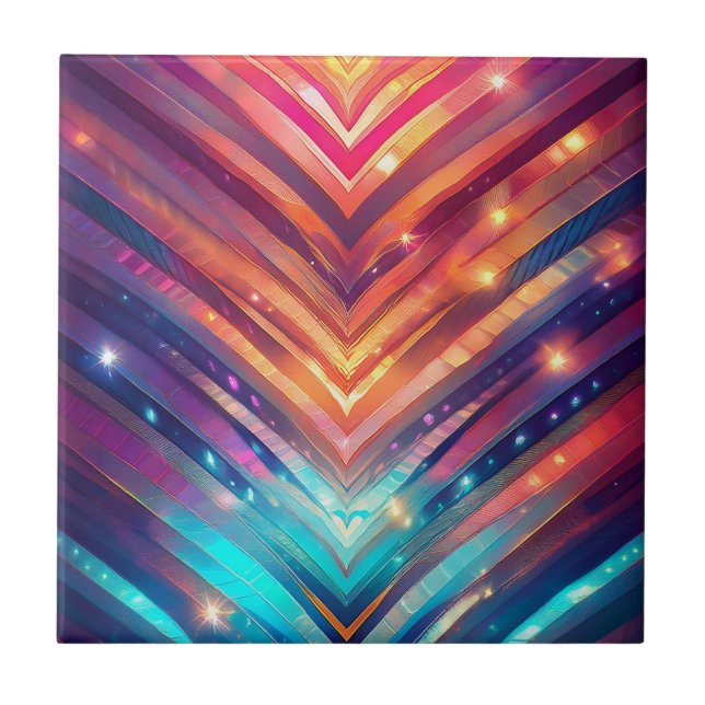 Glowing Chevron Number Two  Tile (Front)