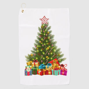 Glowing Christmas Tree Star Light Decoration Golf Towel