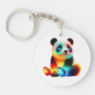 Glowing Colorful Panda Art – Cute Neon Light Panda