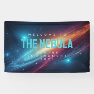 Glowing Cosmic Energy Abstract Neon Space Party Banner
