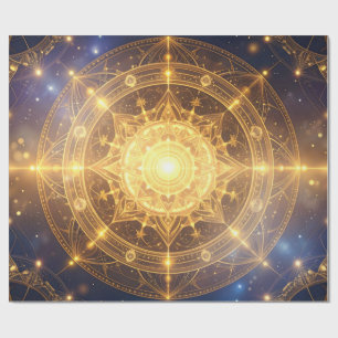 Glowing Cosmic Mandala Gift Wrap