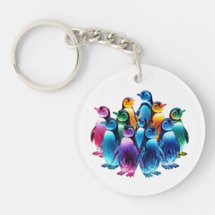 Glowing Cute Penguins Keychain