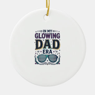 Glowing Dad Era Retro Neon Sunglasses Shirt_1 Ceramic Ornament